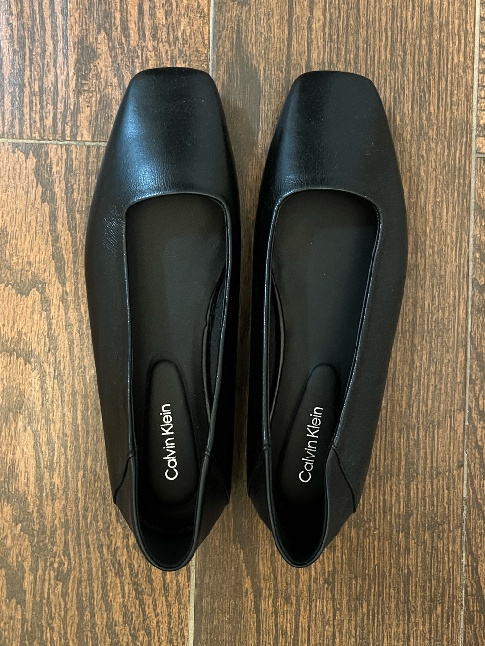 Calvin Klein Women's Black Square-Toe Slip-On Flats